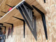 Construction Square Holder | Wall Rack for Three Carpenter Squares