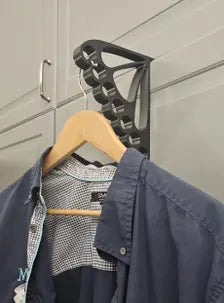 Over door Clothes Hanger Hook - Holds 7 Hangers - Fits 35mm Thick Doors