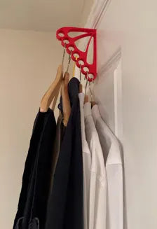 Over door Clothes Hanger Hook - Holds 7 Hangers - Fits 35mm Thick Doors
