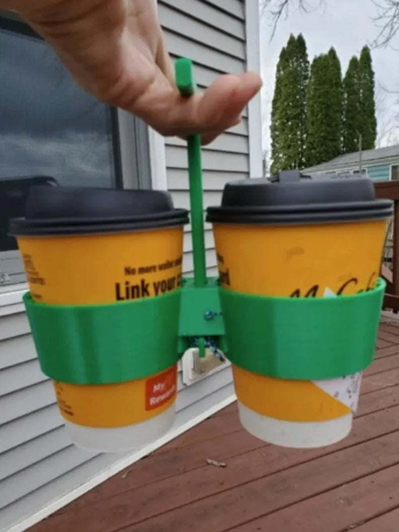 Two-Cup Coffee Carrier - Dual Drink Holder