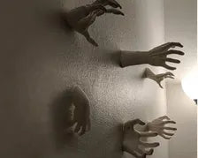 Creepy Wall-Mounted Hand Hooks - 5 Spooky Styles
