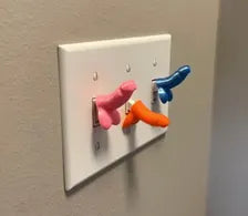 3 PACK Penis Light Switch Covers - Pink, Orange, Blue Gift Pack