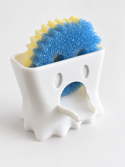 Ghost Sponge Holder for Scrub Daddy Sponges - Holiday Sponge Accessory - Draining Sponge Dish