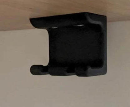 Matte black three-prong under-desk hook