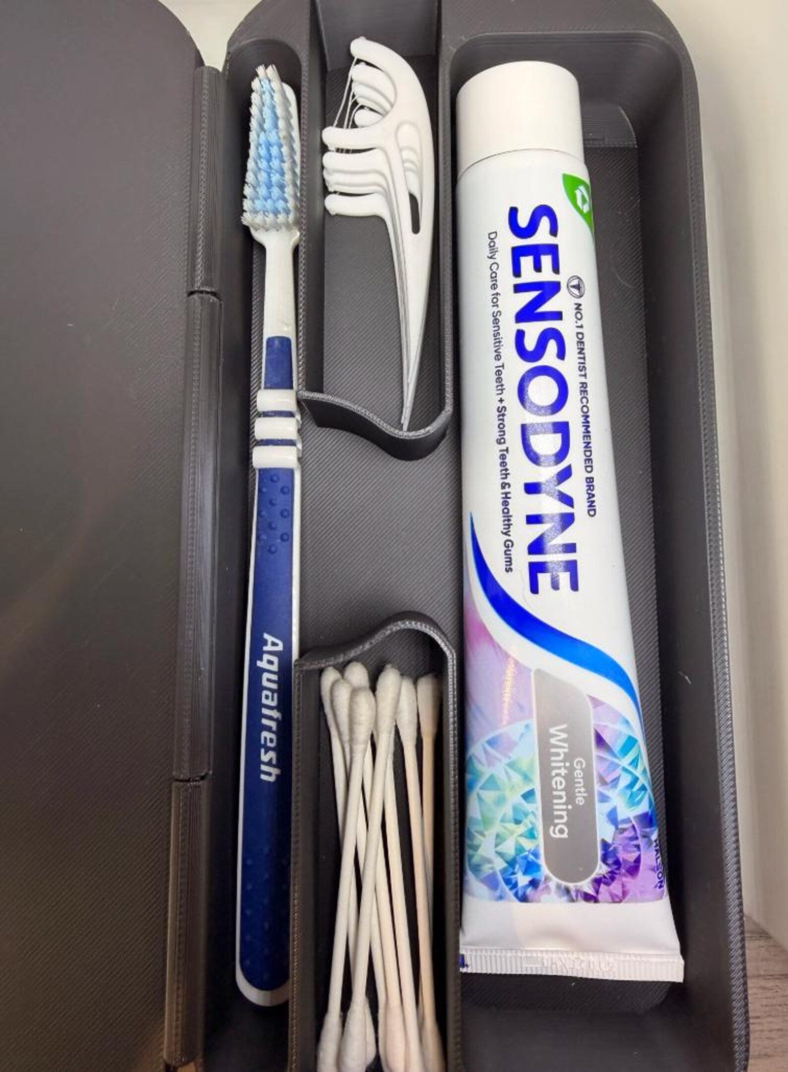 Travel Toothbrush Storage Case | Manual Toothbrush & Toothpaste Organizer | Floss Pick and Cotton Swab Holder | Bathroom Travel Case