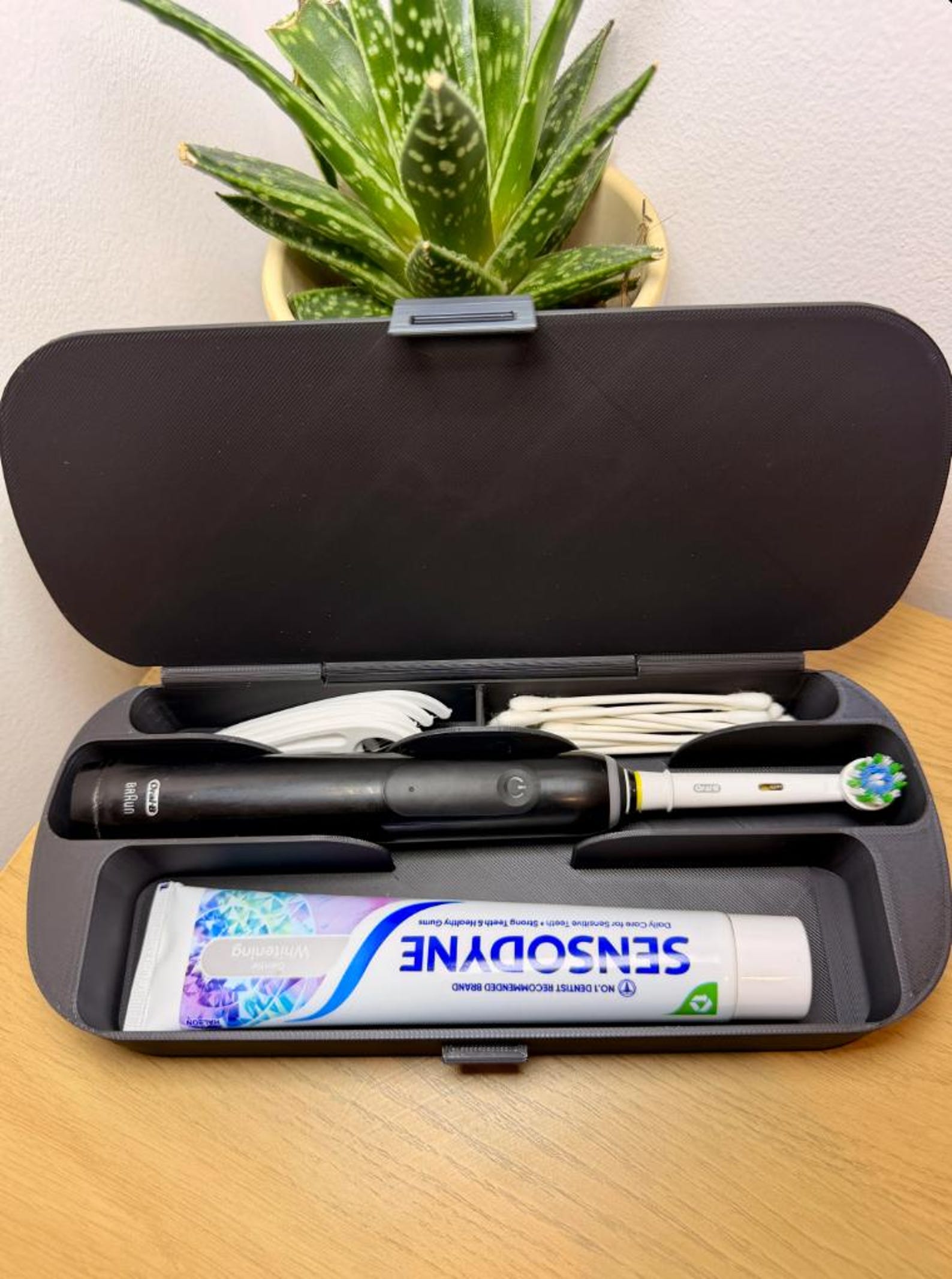 Electric Toothbrush Travel Case | Toothbrush & Toothpaste Organizer | Brush Head Storage | Floss Pick Holder | Bathroom Travel Case