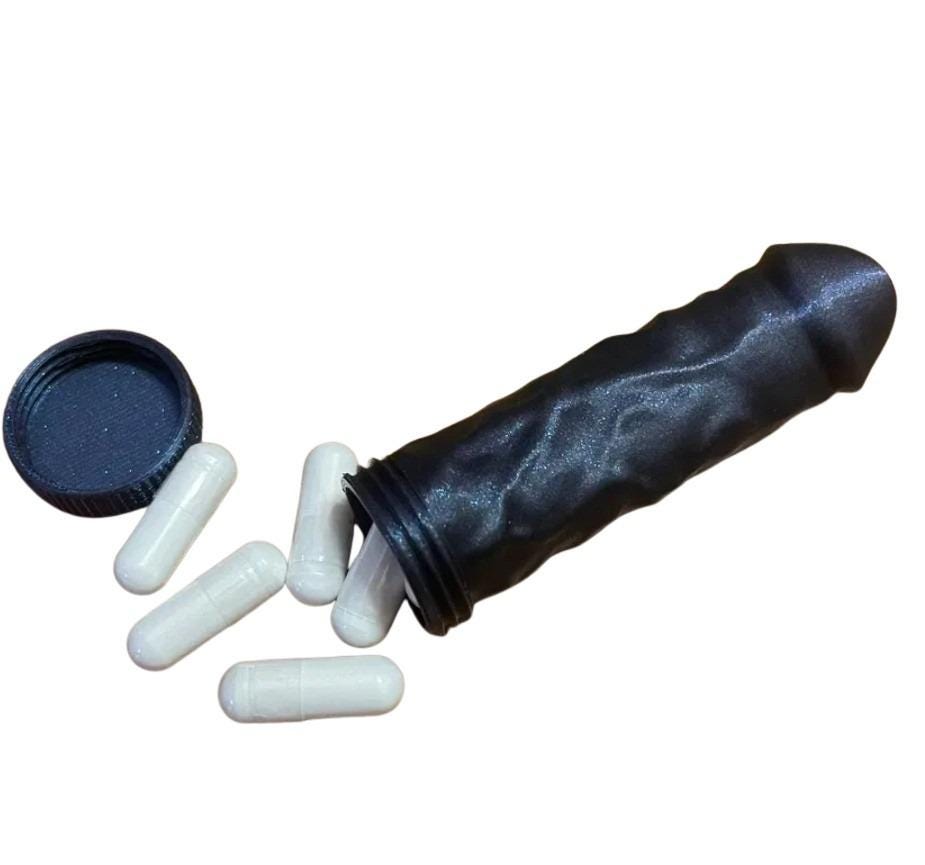 Penis Pill Container - Novelty 4-Inch Travel Storage Tube