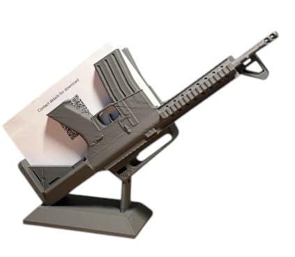 Tactical Rifle Business Card Holder - Desk Card Stand
