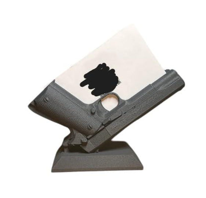 M1911-Style Business Card Holder - Tactical Desk Stand