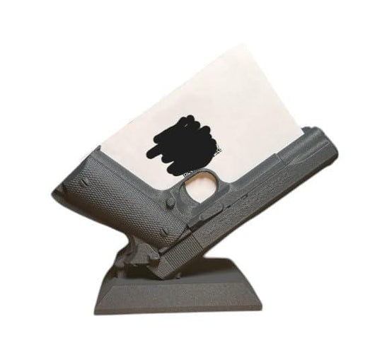 M1911-Style Business Card Holder - Tactical Desk Stand