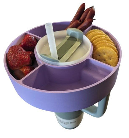 30 oz Tumbler Snack Tray - Four-Compartment Cup Topper