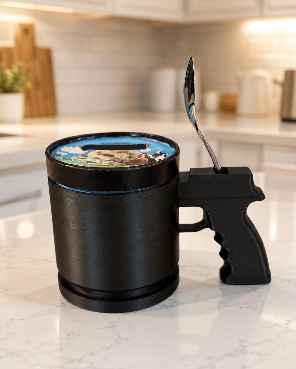 Tactical Ice Cream Pint Holder with Spoon Slot - 16 oz
