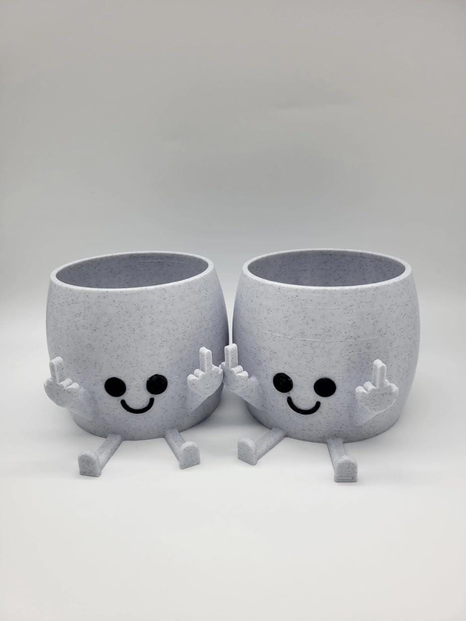 Funny Middle Finger Plant Pot - Rude Succulent Planter