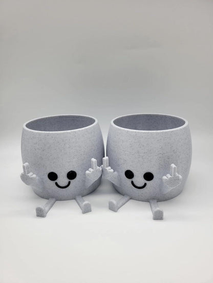 Funny Middle Finger Plant Pot - Rude Succulent Planter