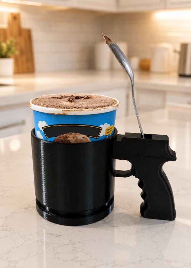 Tactical Ice Cream Pint Holder with Spoon Slot - 16 oz