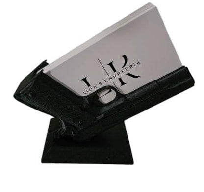 M1911-Style Business Card Holder - Tactical Desk Stand