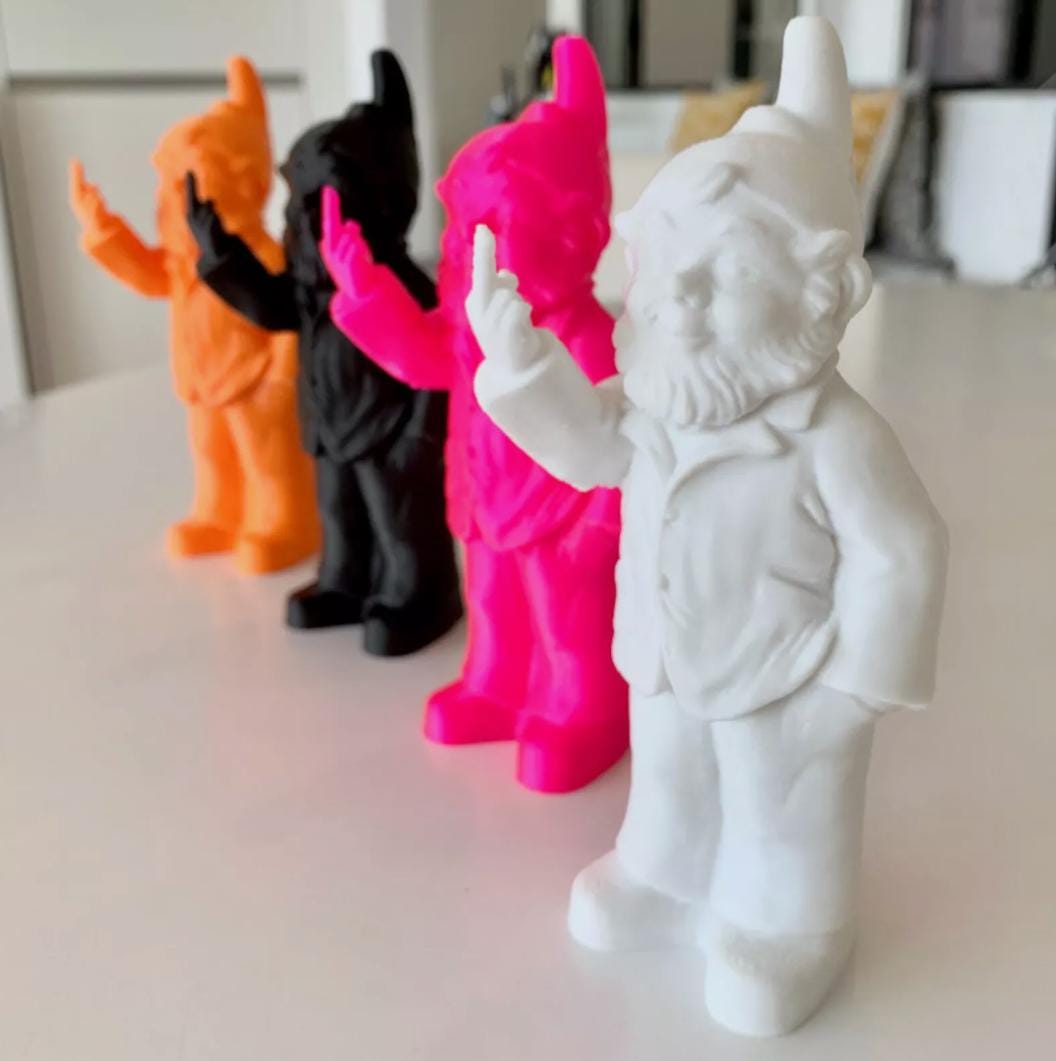 Middle Finger Gnome - Rude Garden and Desk Figurine