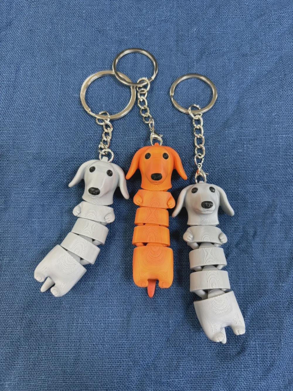 Flexi Dachshund Keychain - Wiener Dog Charm