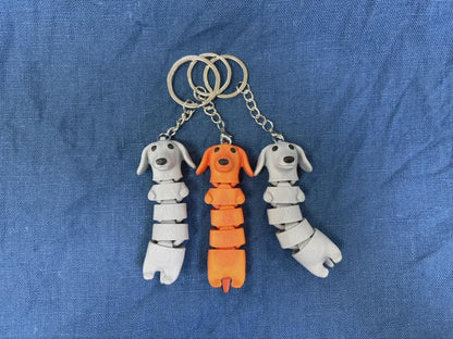 Flexi Dachshund Keychain - Wiener Dog Charm