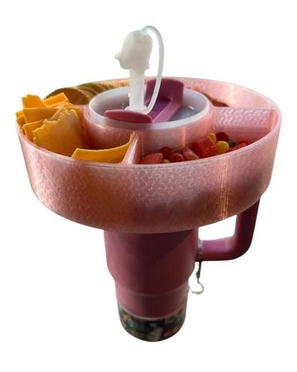 30 oz Tumbler Snack Tray - Four-Compartment Cup Topper