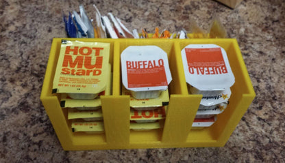 Three-compartment sauce packet organizer
