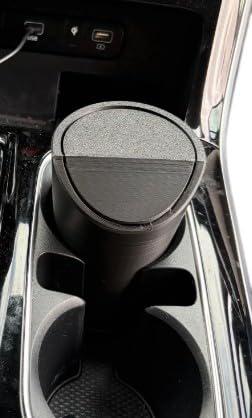 Mini car trash can installed in a vehicle cup holder
