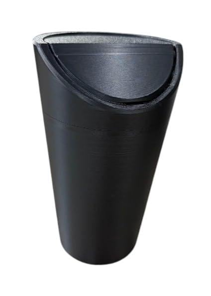 Black mini car trash can with swing lid
