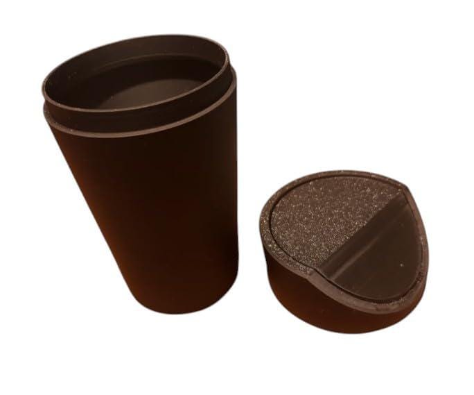 Brown mini car trash can with removable lid