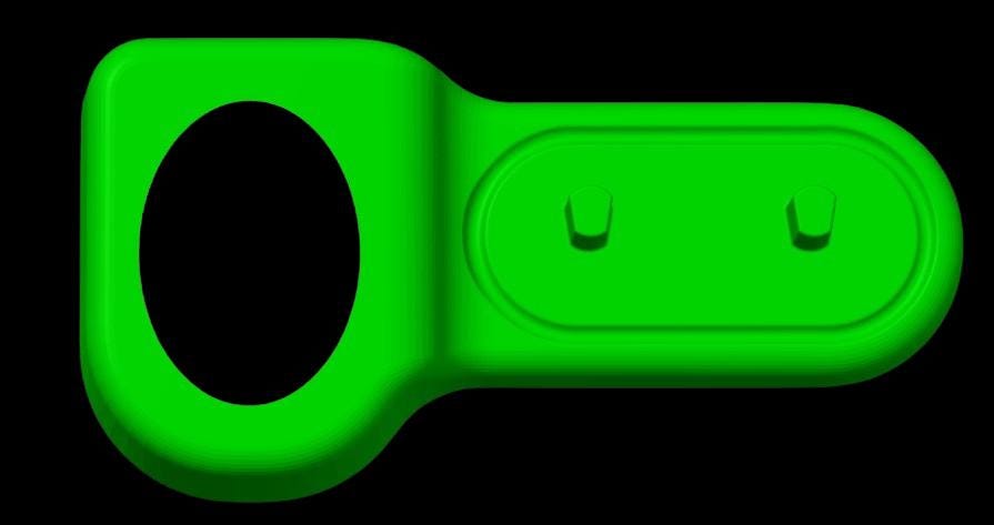 Top view of glow-in-the-dark three-toothbrush stand