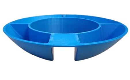 Low-profile snack tray shown beside a tumbler