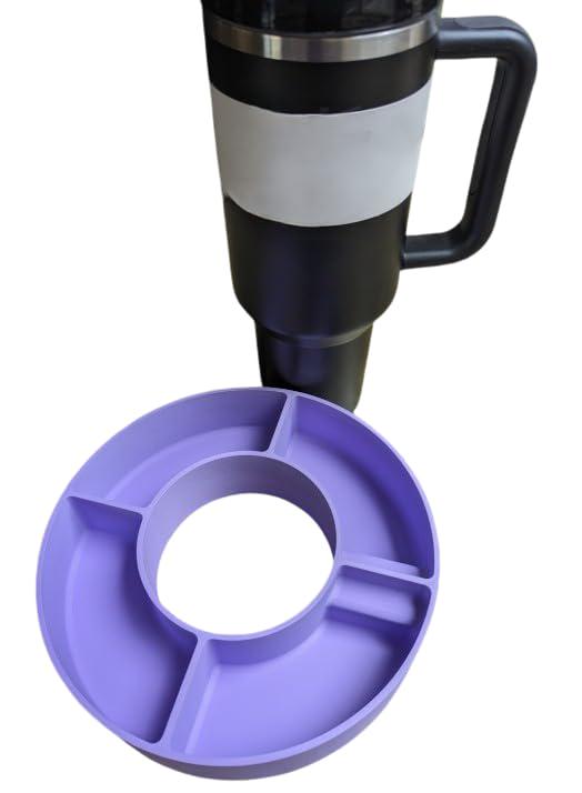 40 oz tumbler snack tray with four divided sections