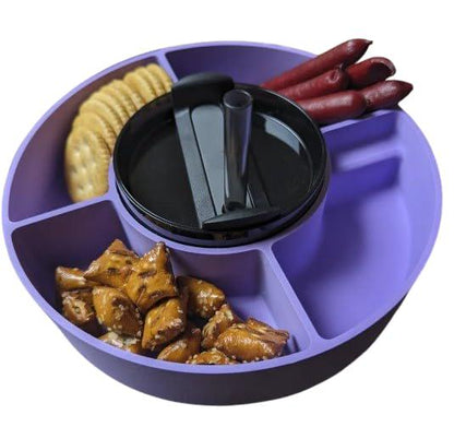 Large cup-top snack caddy filled with treats