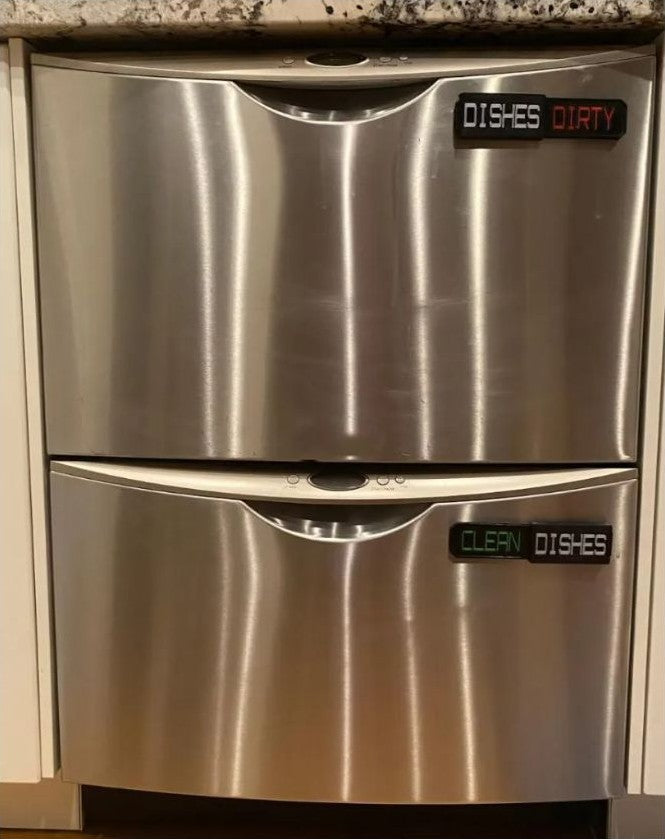 Clean/Dirty Dishwasher Status Sign - Magnetic or Adhesive