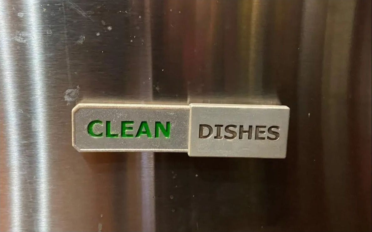 Clean/Dirty Dishwasher Status Sign - Magnetic or Adhesive