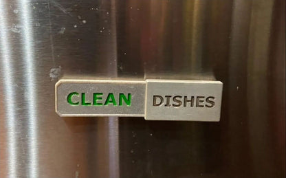 Clean/Dirty Dishwasher Status Sign - Magnetic or Adhesive