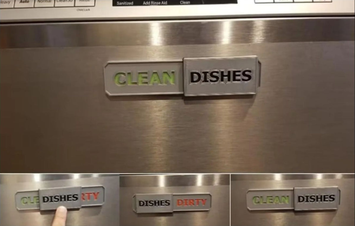 Clean/Dirty Dishwasher Status Sign - Magnetic or Adhesive