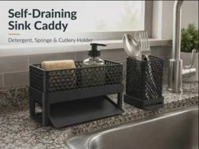 Self-Draining Sink Caddy - Modular Kitchen Organizer