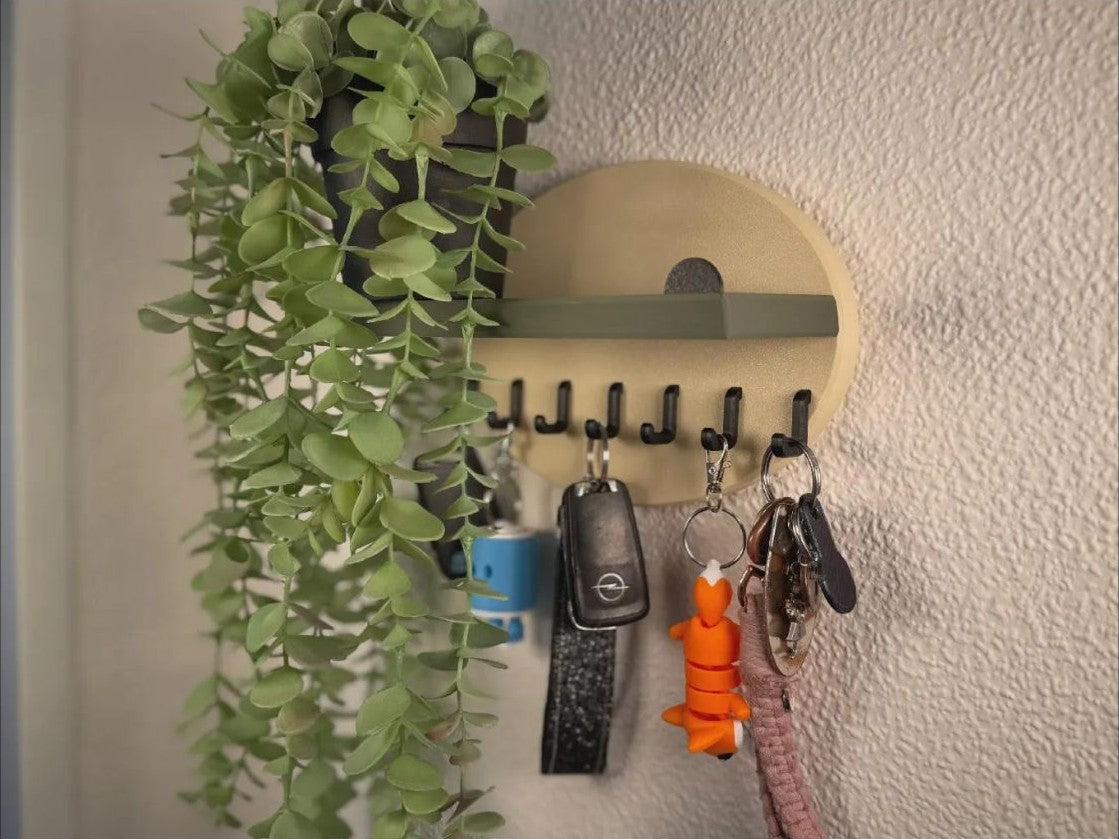 Wall-Mounted Key Holder Shelf - Entryway Organizer