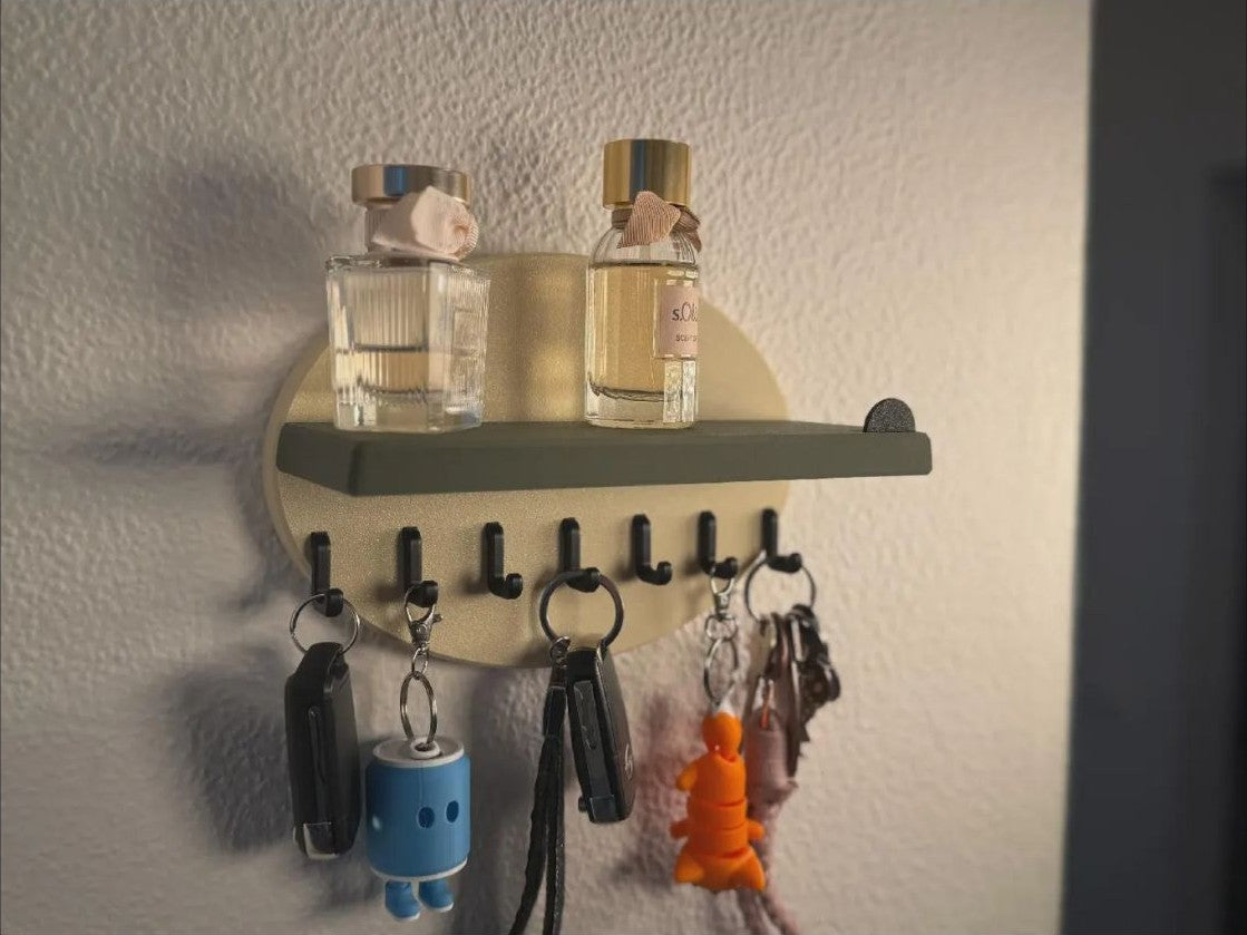 Wall-Mounted Key Holder Shelf - Entryway Organizer